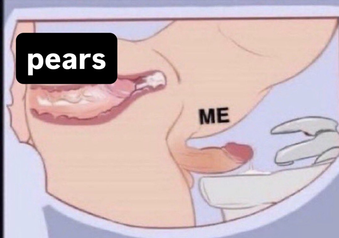 hi523275438946's tweet photo. made this meme for my fellow pear lovers 😂😂😂 #fruittwt #peararmy 🍐🍐🍐🍐 https://t.co/qJt0tpnDMv