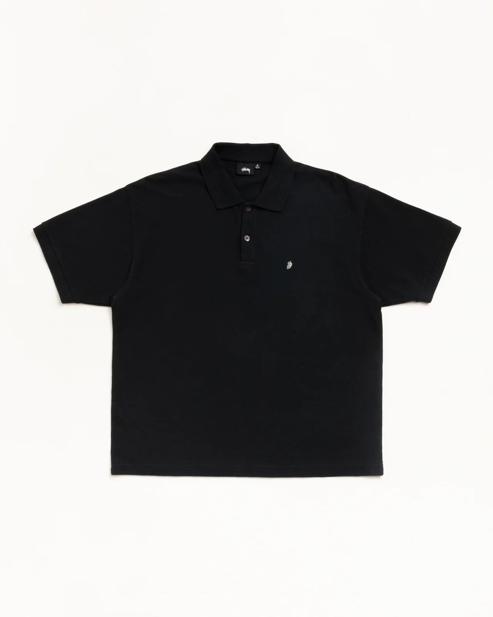 jakewoolf's tweet photo. Stussy just dropped some really good and subtlety branded pique polos 

Copped in both black and navy https://t.co/p1iw60CNx0