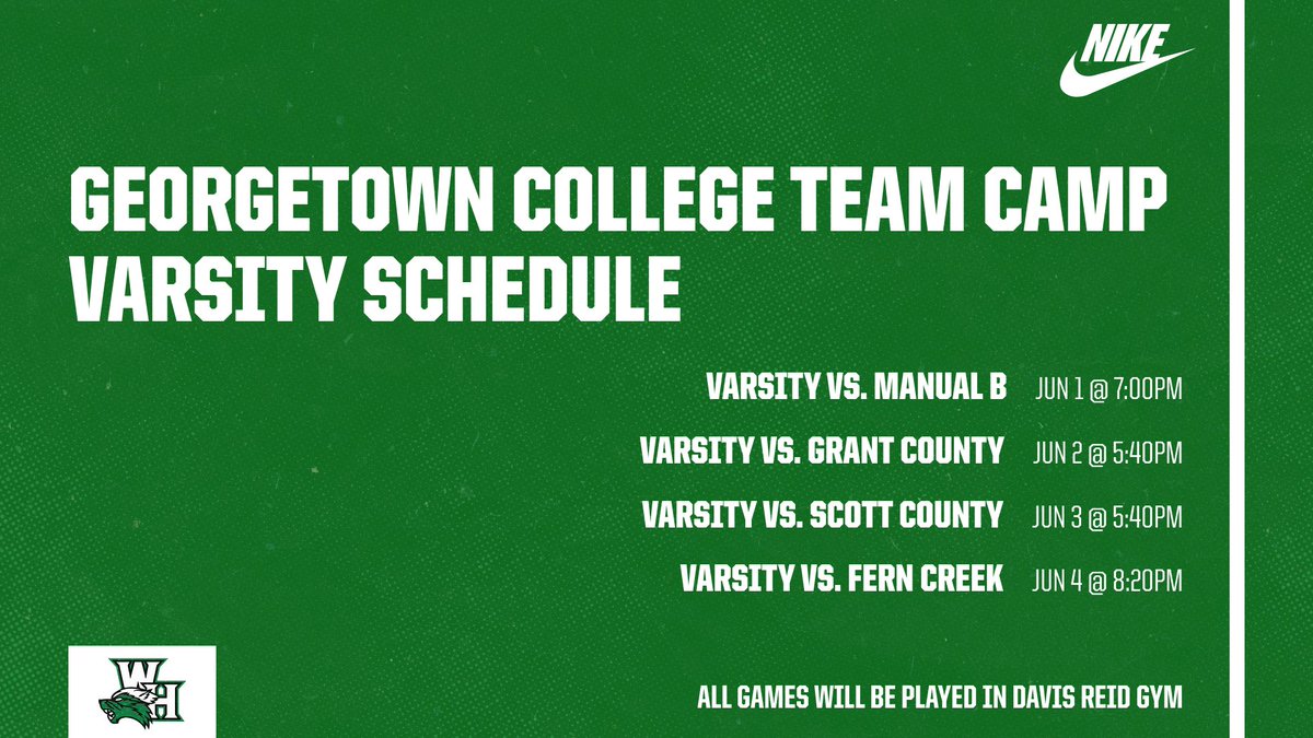 WHHS_Basketball's tweet photo. 🚨Georgetown College Team Camp Schedule🚨

Check out next week’s game schedule and be ready to compete! We’re excited for a great week growth. 
Let’s bring the energy all week long!

#LeadthePack
#playhard #playtogether #playtowin https://t.co/OgIPAI500w