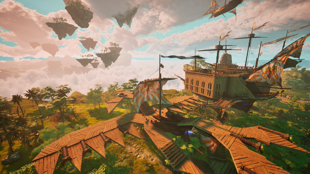 playwildsky's tweet photo. 4 beautiful places &amp; 4 words to describe our game:  
🏡 Building
⚔️ Survival
⛵️ Ships
🐉 Dragons https://t.co/nD2UcW1uVs