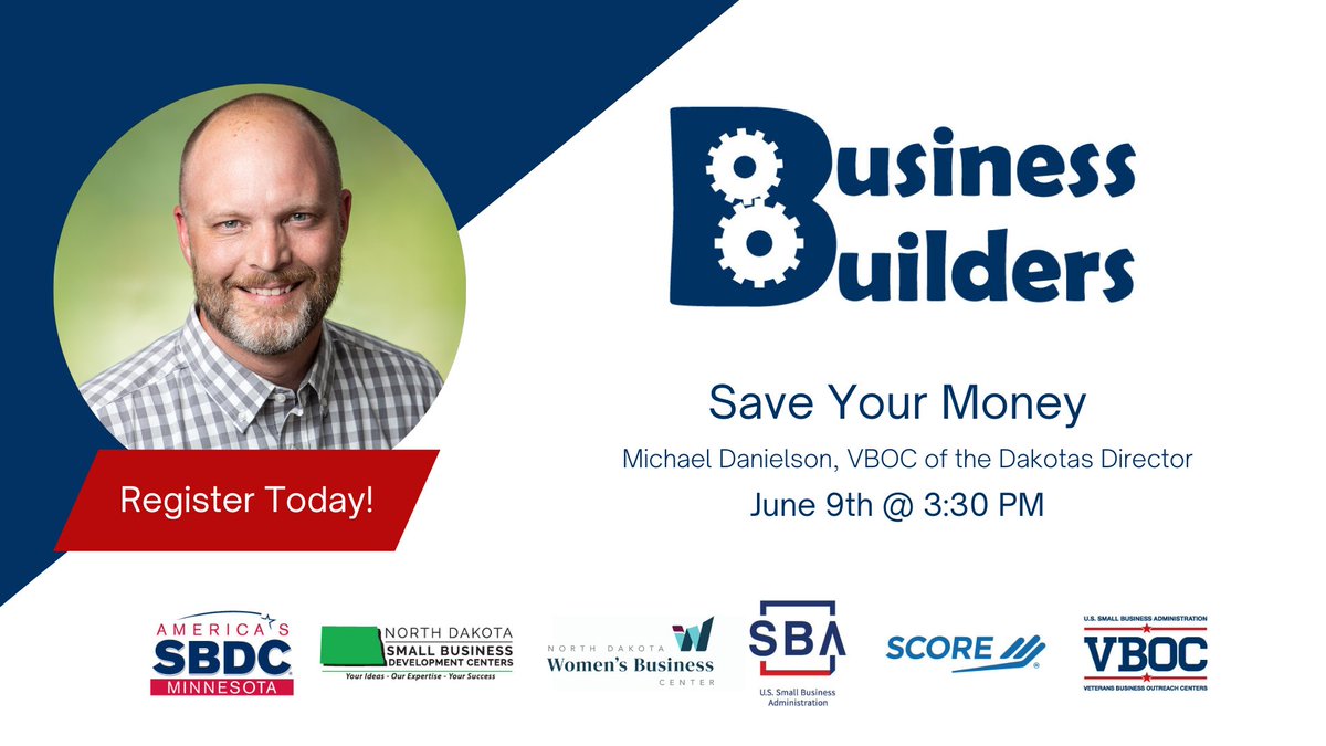 ND_SBDC's tweet photo. Join our Business Builder Workshop on June 9 at 3:30 PM to learn how to file your LLC, get your EIN, open a business bank account, and access no-cost support. Avoid unnecessary startup costs and keep more money in your business. Register: https://t.co/aZT6FflYKd https://t.co/MnvHU1XVPM