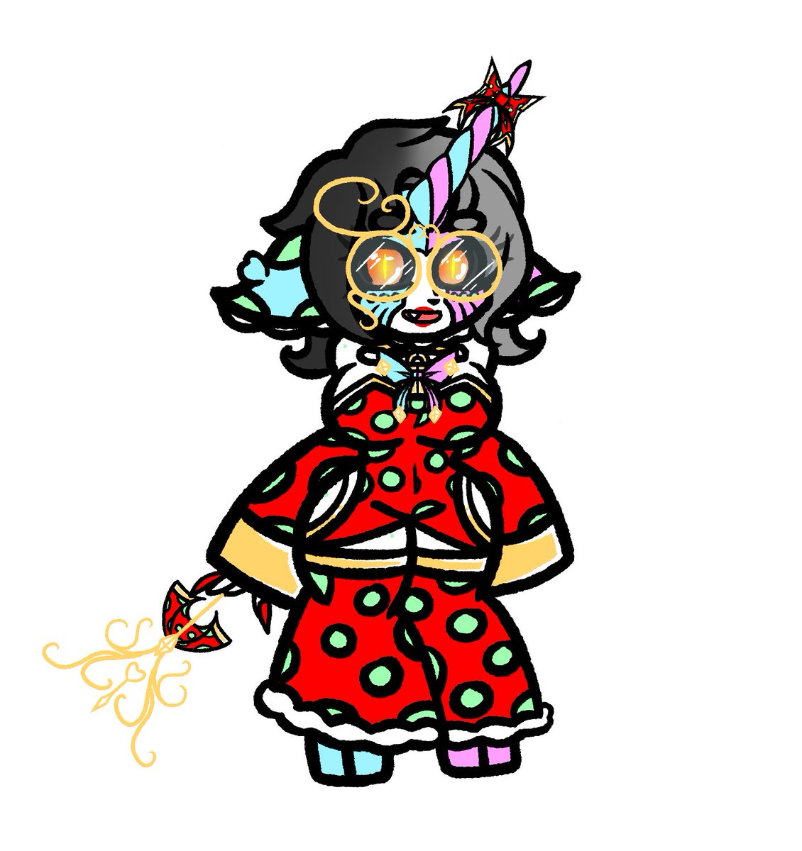 Rizmeko's tweet photo. She’s so so cute!! You guys prefer her with the horn? Ima add dragon horns later, it’s still not done https://t.co/jeLa1t7GEB