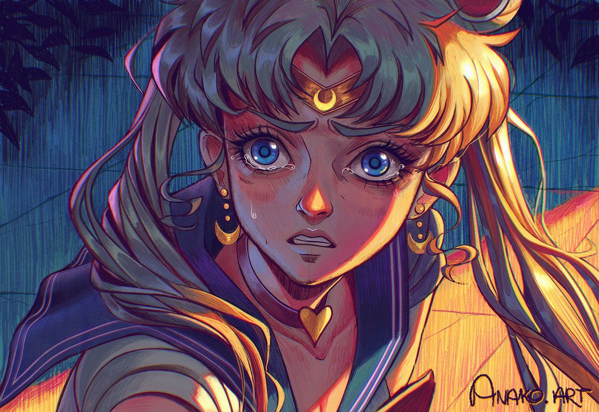 Anako's tweet photo. Remember this old challenge where you redrew a random screenshot from Sailor Moon in your style? I was late to the party anyway. This picture from two years ago was actually my second attempt at doing it justice. I'm too embarrassed to show the first one, lol.
#art https://t.co/ZWSrAA59oL