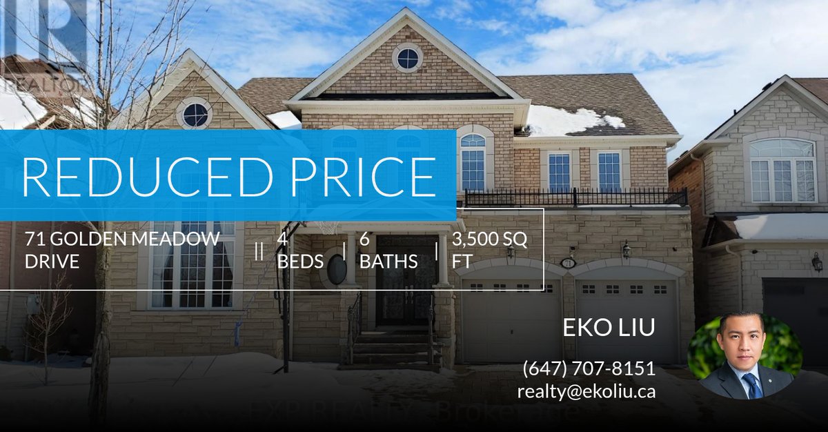ekoliuca's tweet photo. This recently reduced home won't last long so don't wait to set up a showing! Don't hesitate to reach out at (647) 707-8151 or send to someone who might be interested. https://t.co/aVKoK6nk1k https://t.co/WAQSK6LD4v