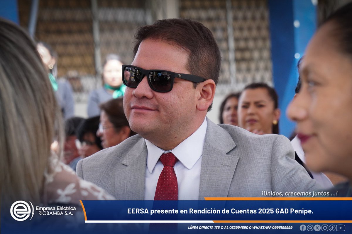 EERSA_EC's tweet photo. 𝐂𝐨𝐦𝐩𝐫𝐨𝐦𝐢𝐬𝐨 𝐜𝐨𝐧 𝐞𝐥 𝐝𝐞𝐬𝐚𝐫𝐫𝐨𝐥𝐥𝐨 🤝🏛️| @Tony_Coronel  gerente de #LaNuevaEERSA, participó en el evento de Rendición de Cuentas 2025 del GAD Municipal de Penipe, fortaleciendo los espacios de diálogo, transparencia y trabajo conjunto en beneficio de la ciudadanía ⚡🙌.
