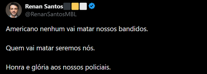 limafilho's tweet photo. Somente a esquerda e o MBL ficaram juntos para reclamar da ação americana. Podem ficar com os bandidos de vcs. #mbl #renansantos https://t.co/NYrFbXMG7m