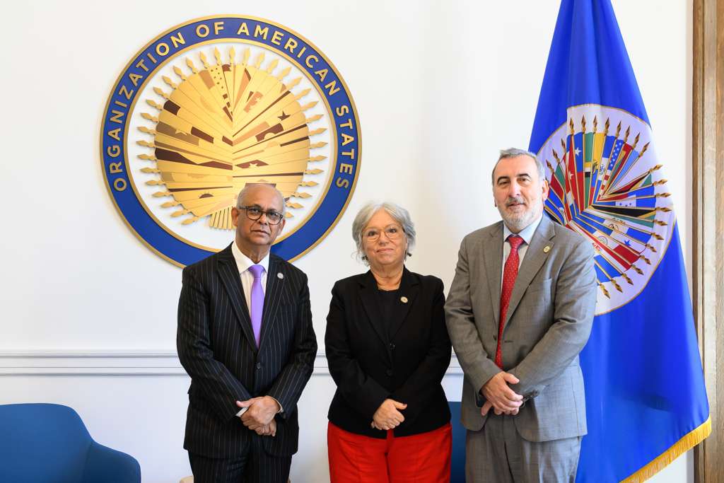 SG_OEA_OAS's tweet photo. Excellent working meeting with Mónica Xavier, Director of Uruguay’s National Institute for Women @midesuy. My warmest congratulations on her election as President of @CIMOEA for the 2026–2029 term. Her leadership and commitment will be essential to further advancing gender equality and the empowerment of women across the Americas.