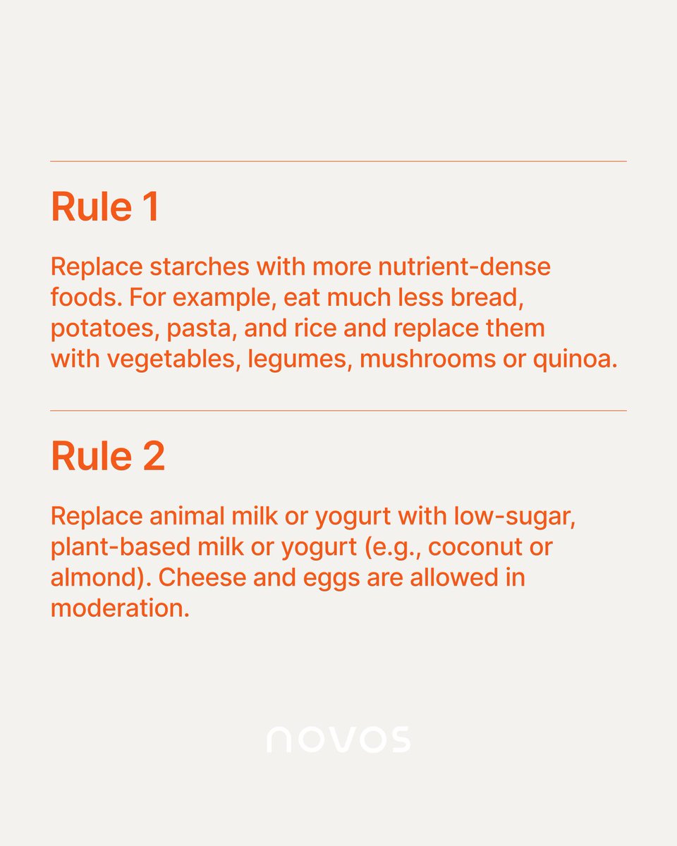 NovosLabs's tweet photo. The NOVOS longevity diet only has 8 rules; follow them, and there’s a good chance you’ll feel the difference.

Click the link in our bio to learn more about the longevity diet. https://t.co/CVjg0SmR5M