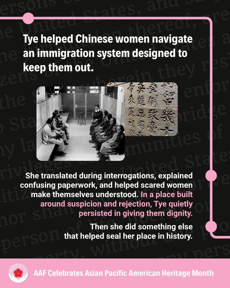 AAFederation's tweet photo. Tye Leung Schulze was the first Chinese woman hired by the federal government. Her job? Translating for Chinese immigrants detained on Angel Island. She helped them navigate an immigration system designed to keep them out, offering compassion and understanding. https://t.co/jKV6d0I1is