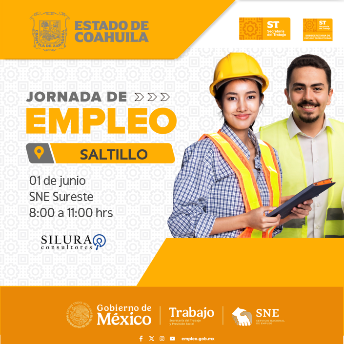 SNECoahSureste's tweet photo. Únete a nuestra #JornadaDeEmpleo #Saltillo

✅ Empresa: SILURA CONSULTORES

📌 Solicita 👇
Auxiliar de producción general

📆 01 de junio
⏰ 08:00 a 11:00 hrs 
📍 Servicio de Empleo #Saltillo
Victoria N° 608 (planta baja), Zona Centro.

Te esperamos. 🙌

#Coahuila https://t.co/dPaBdQfHFY