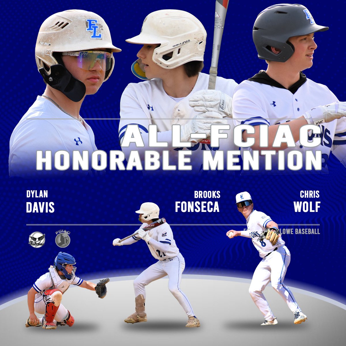 LudloweBase's tweet photo. Congrats to Dylan Davis, Brooks Fonseca and Chris Wolf on earning All-FCIAC Honorable Mention! #ctbase https://t.co/QKLDhqFulw