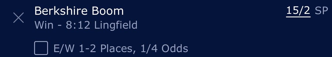 EarlyBirdBets_'s tweet photo. 🚨 FREE Value Bet of the Day! 🚨
🏇3 Berkshire Boom on (20:12 Lingfield) on WilliamHill
Don’t miss out! Bet now and don’t take a shorter price! 💰
#EarlyBirdBets #FreeTip #bettingtips https://t.co/gM6mK5q3RS