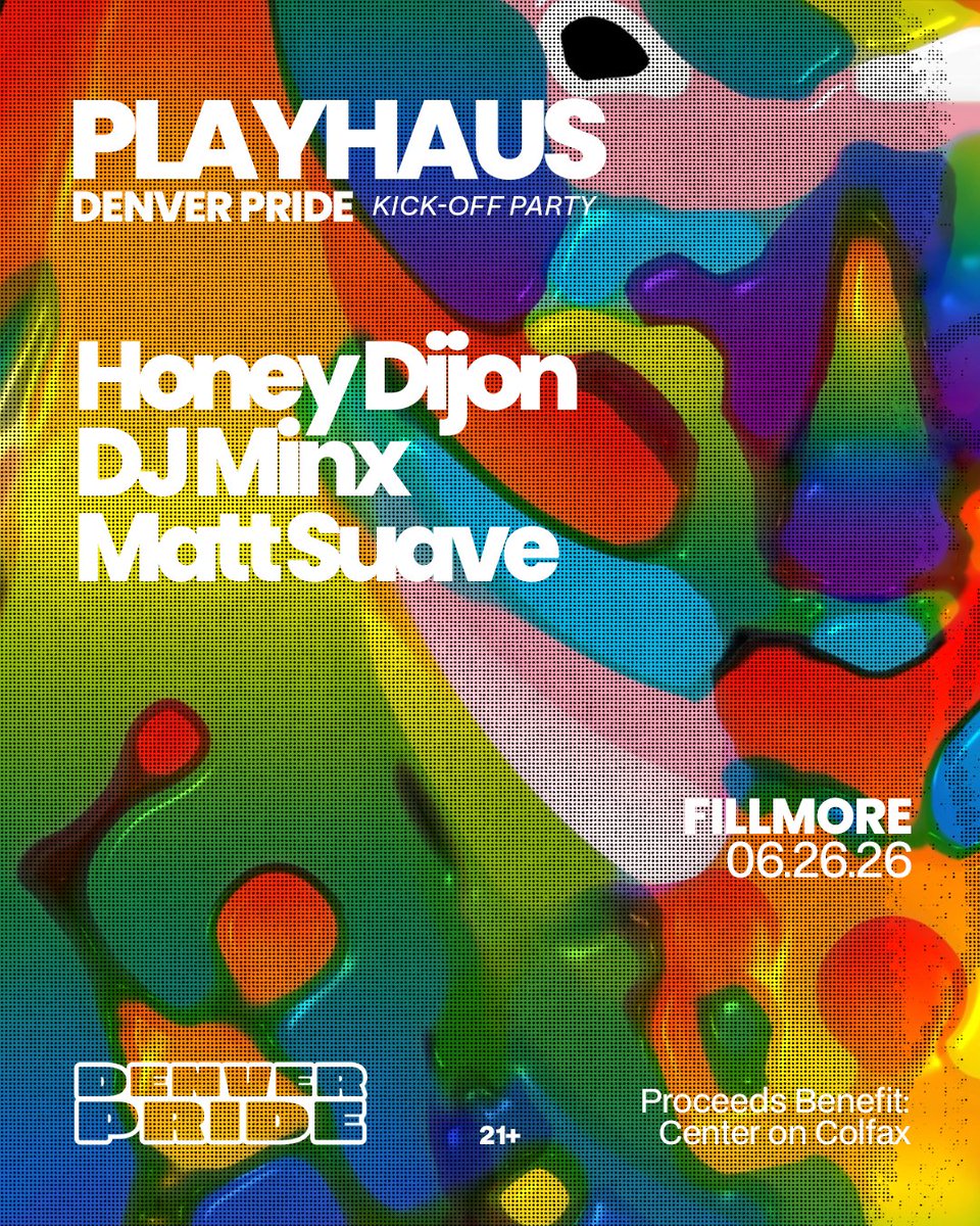 FillmoreDEN's tweet photo. ONE MONTH OUT! 🪩 Denver Official Pride &amp; PlayHaus present @HONEYDIJON, DJ MINX &amp; Matt Suave at the Fillmore on Friday, June 26. We can't wait to celebrate with you. Get your tickets now!

🎫 https://t.co/R8VxNo6xSn https://t.co/2XOLy1NeRY