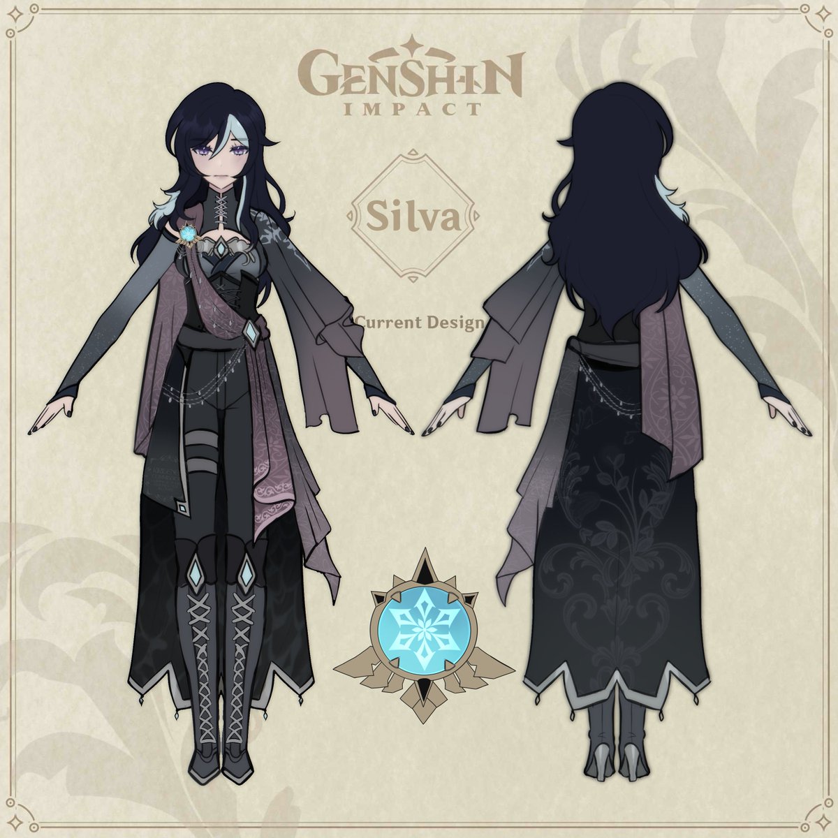 LadyAnuzin's tweet photo. I am beyond delighted to have gotten an official design  for my girl Silva~! 

Just look at her! They did such a good job with her! 💖

🎨: @kirisene ! 

❄️✨[ #Silva | #GenshinImpactOC | #OriginalCharacter | #RefSheet ]✨❄️ https://t.co/zkTOXpzyGU