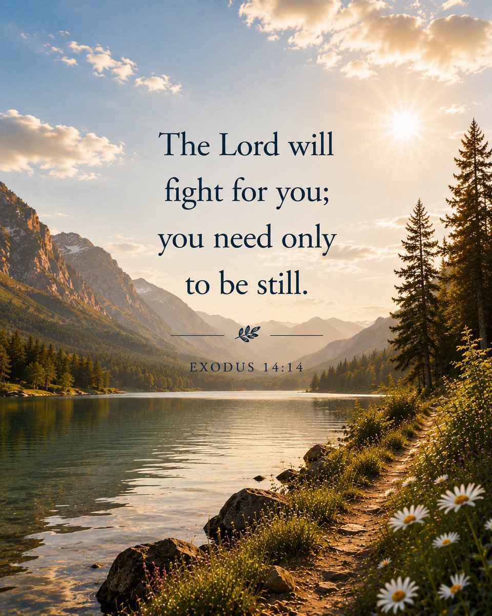 VersePortion's tweet photo. When God is fighting your battles, you don’t have to strive—you only have to trust.

Exodus 14:14 https://t.co/1WovXp13fZ