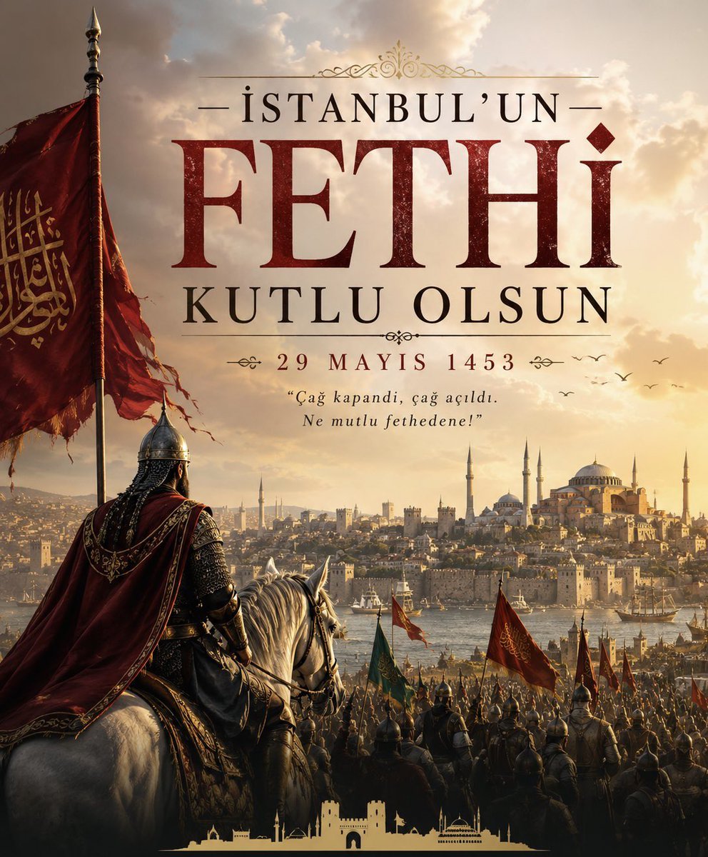 AsavBatman's tweet photo. 📍İstanbul’un Fethi’nin 573’üncü yıl dönümü kutlu olsun.

“İstanbul Elbette Fetholunacaktır; Onu Fetheden Kumandan Ne Güzel Kumandan, Onu Fetheden Asker Ne Güzel Askerdir” 

Hz.Peygamber efendimizin övgüsüne mazhar olan İstanbul'u fetheden çağların fatihi kutlu komutan Fatih Sultan Mehmet Han ve şanlı ordusunun fethi; tarihin akışını değiştiren, bir çağı kapatıp yeni bir çağı açan eşsiz bir zafer oldu.

İstanbul’un Fethi’nin 573’üncü yıl dönümünü kutluyor; Peygamber Efendimiz Hz. Muhammed (s.a.v.)’in müjdesine mazhar olarak İstanbul’u fetheden Fatih Sultan Mehmet Han ve Kahraman ecdadımızı rahmet, minnet ve saygıyla anıyorum.

 #istanbulunfethi
@rterdogan 
@hasandogan
@mustafaciftcitr 
@kubrayigitbasi 
@valialicelik 
@canalpekrem 
@valituncayakkoyun 
@ZiyaSozen
@asavvakfibatman 
@ashb_sehitgazi