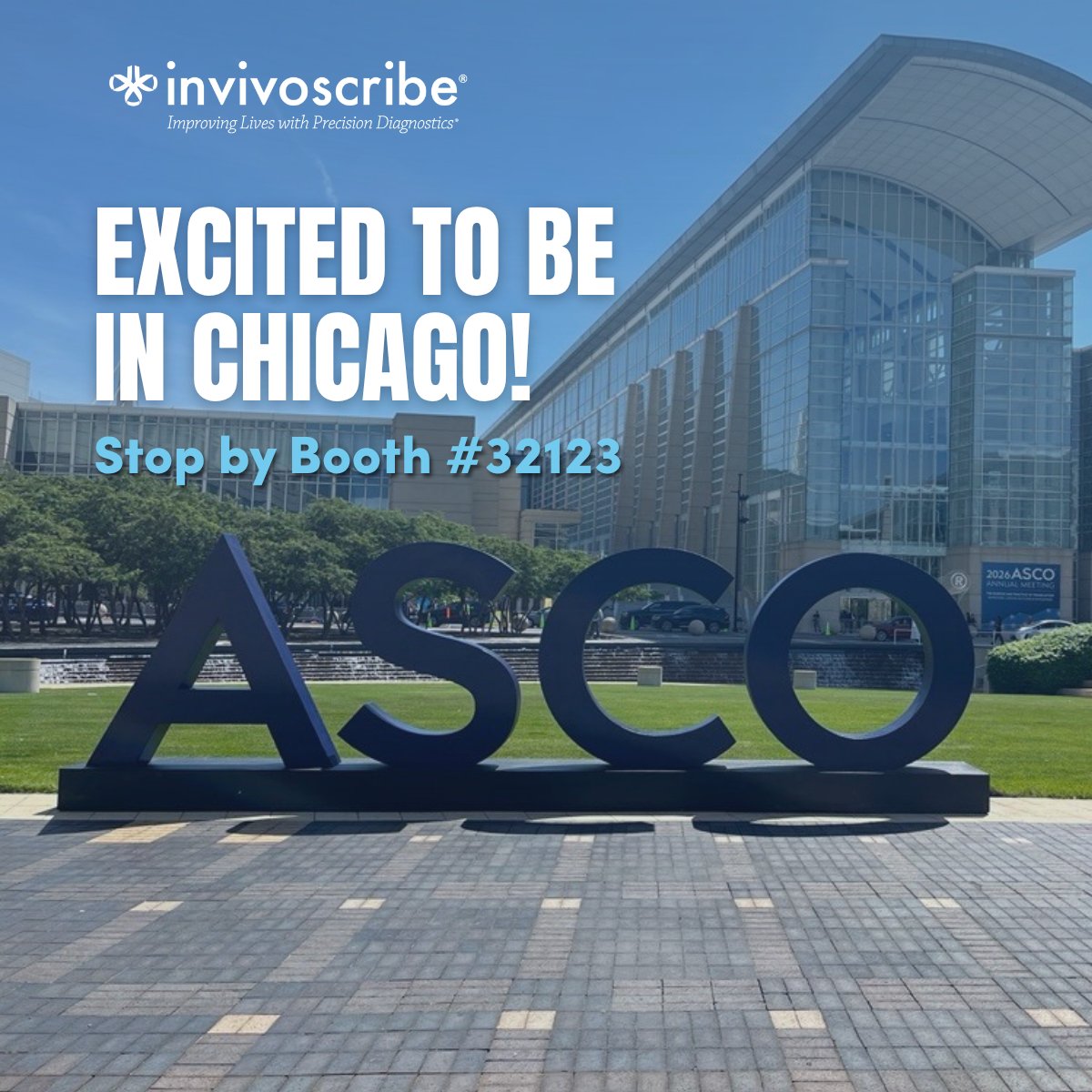Invivoscribe's tweet photo. We're excited to be at #ASCO26 in Chicago! Starting tomorrow, visit the #Invivoscribe team, booth #32123 to learn how our globally standardized products, services &amp; biomarker solutions are supporting #PrecisionDiagnostics. To learn more: https://t.co/cZxSFZcKIJ 
 #MRD #CDx https://t.co/i95XGjGfKN