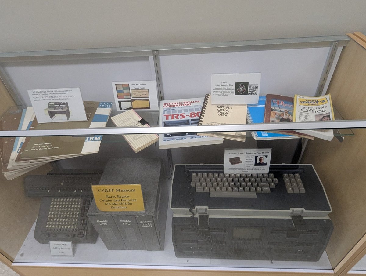 Imsouthern's tweet photo. The APSU Computer science building has these relics on display...more to follow in comments. https://t.co/ewvxtdDJ99