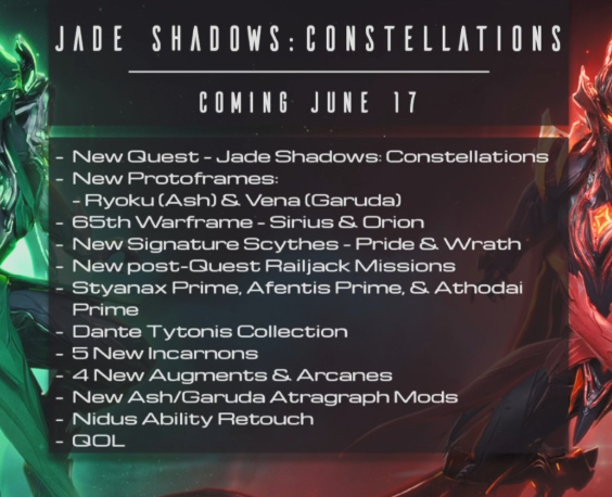 WarframeUpdates's tweet photo. TL:DR For the next update coming June 17th! https://t.co/DAjXEyQNdb