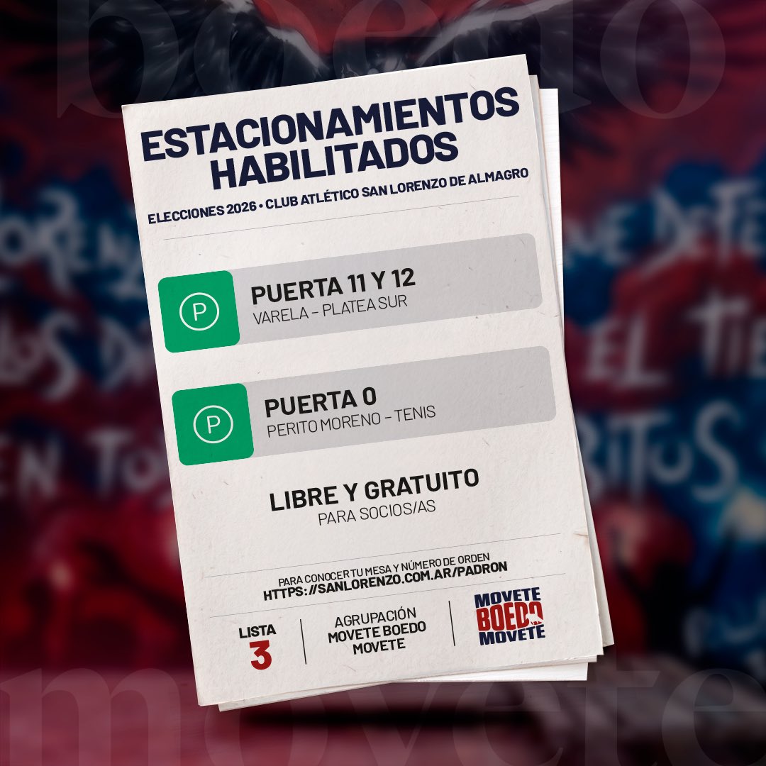 moveteboedo's tweet photo. De cara a las elecciones del 30 de mayo en San Lorenzo, te compartimos la información oficial de la Junta Electoral.

👉🏽 Conoce todas las claves https://t.co/IjIr0brQOT