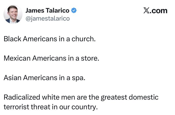 V4Cascade's tweet photo. Yes, radicalized liberal white men are the greatest domestic terrorist threat in our country. https://t.co/Xh5ZLxidzc