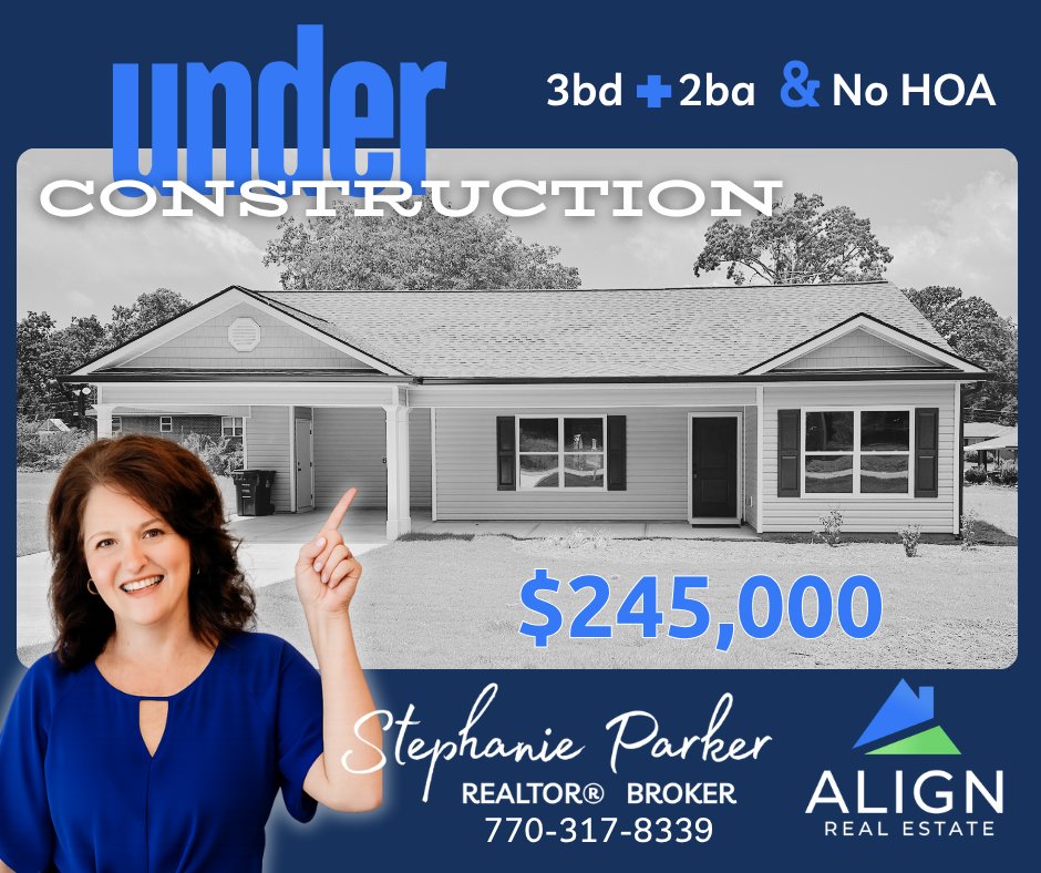 S_Stapler's tweet photo. Another quality build by SGW Homes! 📷
Can you believe this gorgeous new construction is only $245,000 - and 100% financing is available!https://t.co/cLg2tqb6LD

Estimated Completion: July 2026

Contact Stephanie Parker, Realtor/Broker at Align Real Estate
📷 770-317-8339 https://t.co/f6CND26wH4