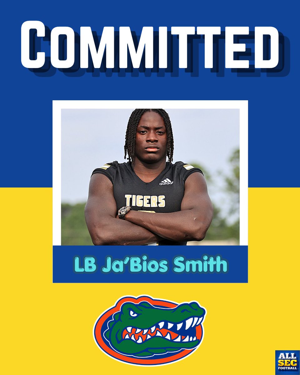 theSECwire's tweet photo. BREAKING: 4⭐️ LB Ja’Bios Smith has committed to Florida, per @Hayesfawcett3. 

Smith becomes the 17th commitment in the Gators’ 2027 class, choosing Florida over Texas Tech, South Carolina, Texas A&M, and Georgia. 

He ranks as the No. 138 overall recruit in the 2027 class, No. 11 among linebackers, and No. 13 player in the state of Georgia, according to Rivals’ Industry Rankings. 

#GoGators