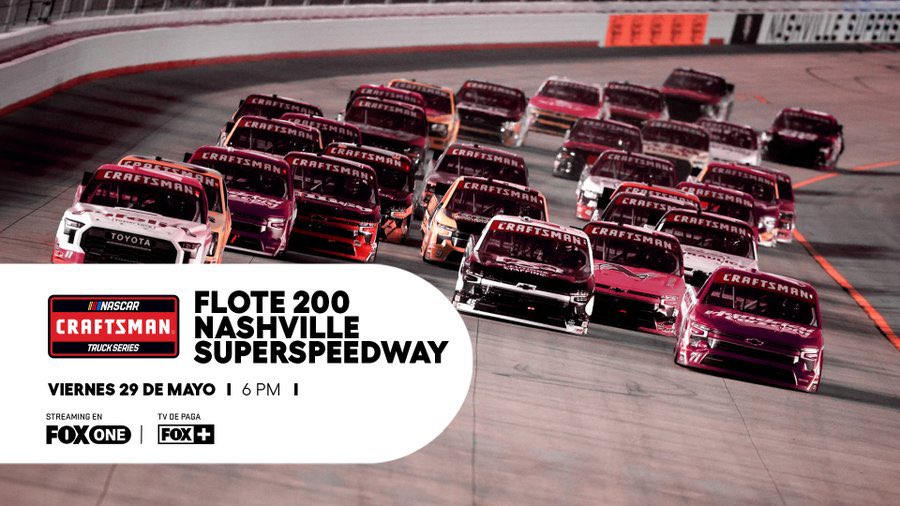 jccasco's tweet photo. Amigos, ya estamos listos para llevarles la @NASCAR_Trucks desde Nashville a través de las pantallas de @somos_FOX con mi partner @elpatogalindo 

Viernes 6 PM 🇲🇽 9 PM 🇦🇷 

México: Fox One y TV Fox +
https://t.co/DrVEhUKOAe
Sudamérica YouTube 
https://t.co/aL6eUDIncZ https://t.co/SH45rZUByi