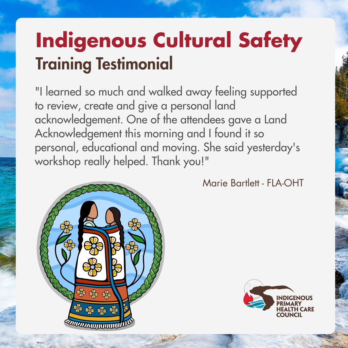 iphcc_ca's tweet photo. IPHCC offers Cultural Safety Training that empowers healthcare professionals and organizations to:
improve health outcomes, build stronger patient relationships, expand professional capabilities, and contribute to Reconciliation
Learn more: https://t.co/m7XdJaG1Ka https://t.co/RVMNoCjjgM