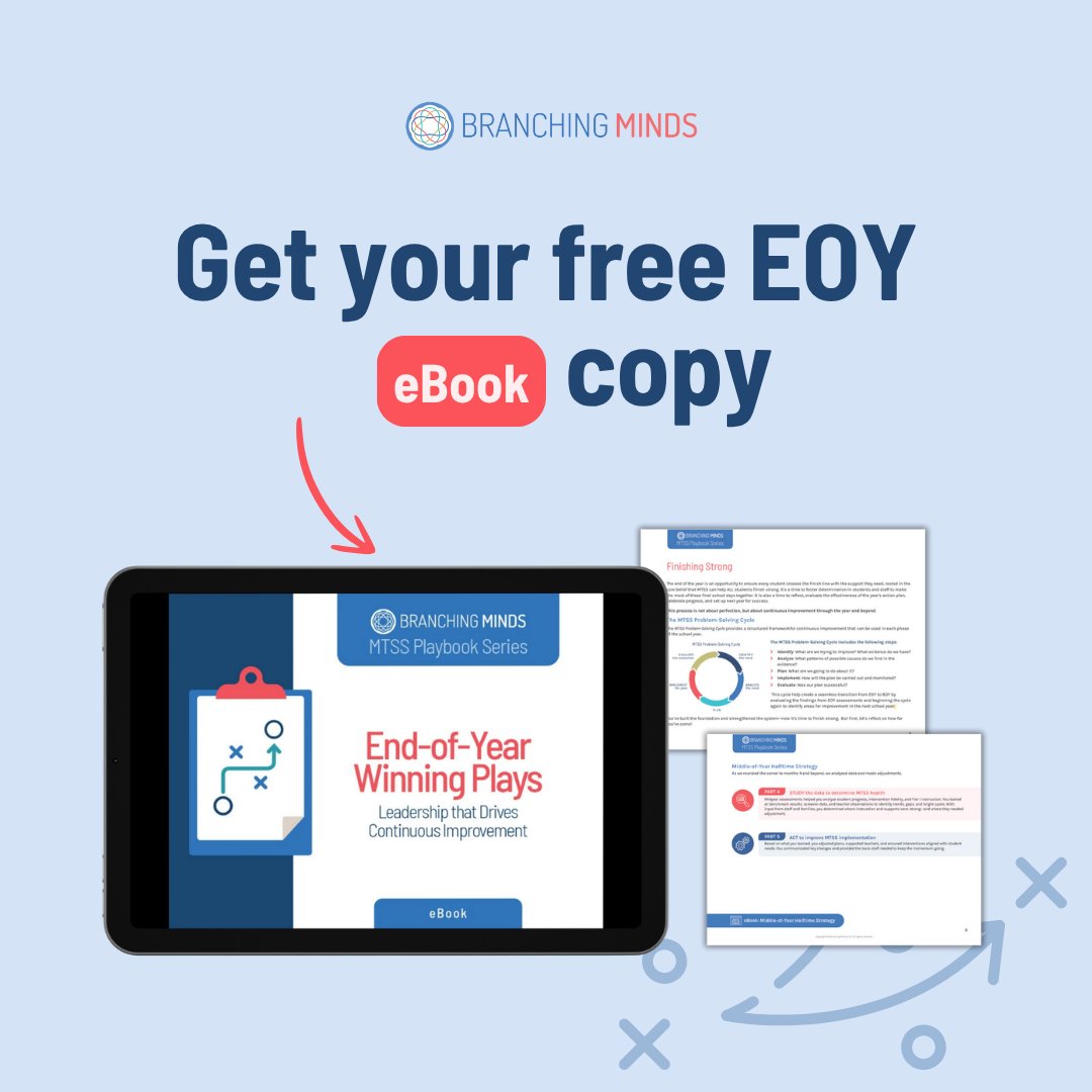 BranchingMinds's tweet photo. A strong end of year is the easiest way to make next year better 🏁

Swipe through for the EOY Winning Plays, then grab the full playbook here 👇

https://t.co/I5N3esGGpE

#MTSS #K12Leadership #edresources #BranchingMinds https://t.co/hTkO0jQE5V
