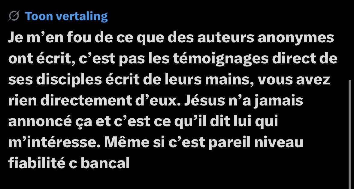 B2spritt's tweet photo. @NesmaK_h @ghena12383 @Kate__yan Tu te contredit, on a rien directement des disciple donc comment je peut trouver des parole de Jesus dans quelques chose qui ne viens pas du tout de c’est témoins direct mais des auteurs anonymes? https://t.co/PnTwvHsfGY