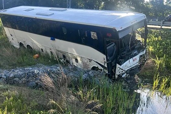 TheDMVLive's tweet photo. The bus driver in the crash that killed five and injured 44 more on I-95 this morning has been identified as 48 year-old Jing S. Dong. 

Charges are pending, according to Virginia State Police. https://t.co/mMgNxBIEqQ