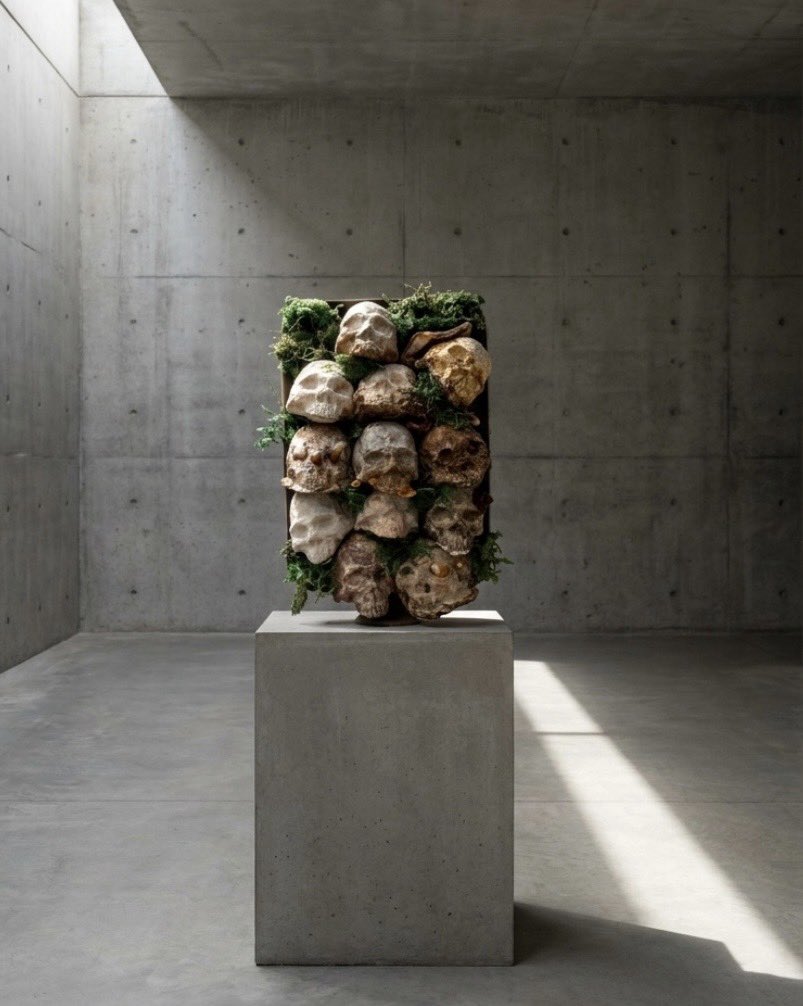 GH0STPIPE's tweet photo. To consume is to live,
To create is to be alive.
A study of existence and the afterlife.
——
A large collection of Mushroom sculptures 
"Eram quod es, eris quod sum"
 (I was what you are, you will be what I am) 1/1/?
👻👽🍄 https://t.co/UPKZCxDEwa
