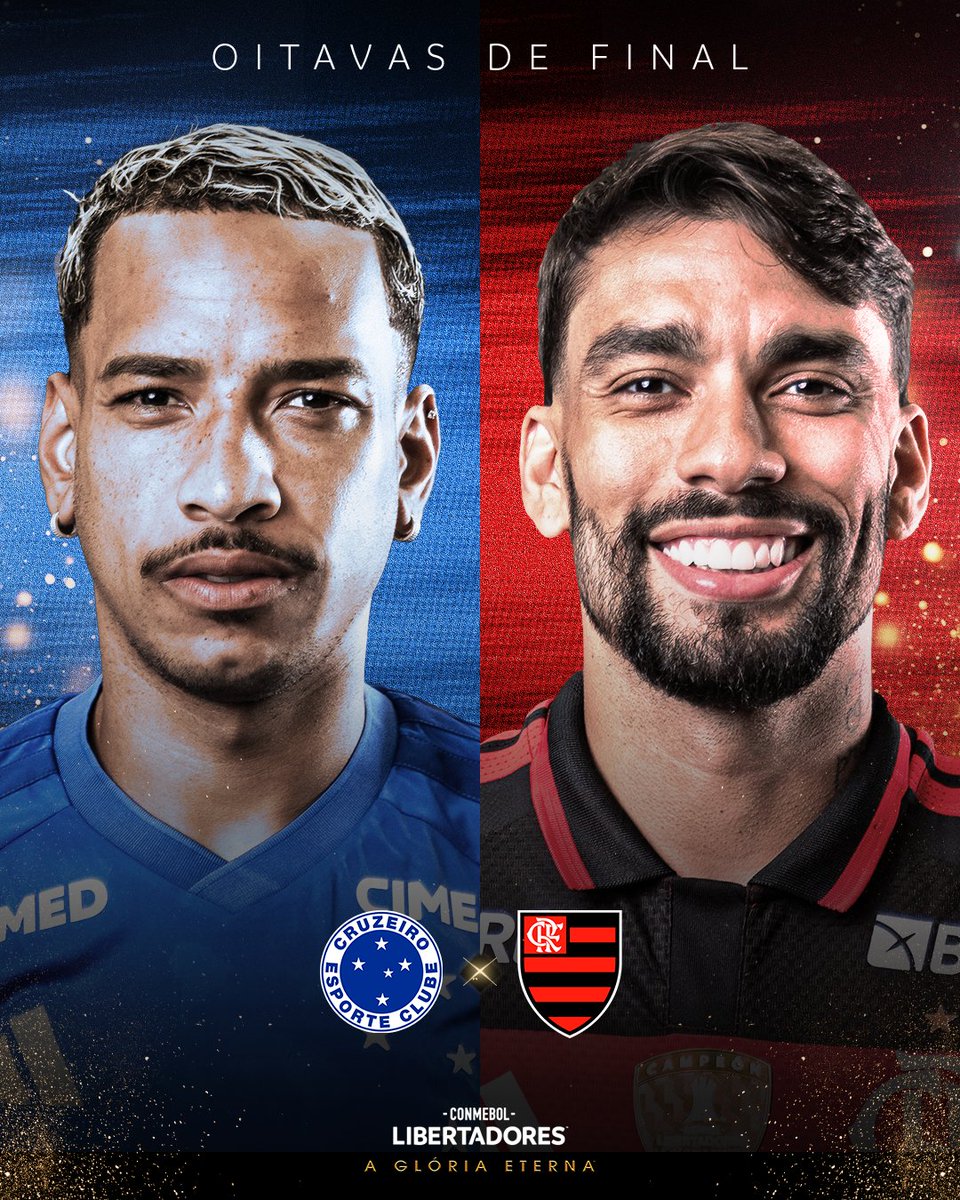 LibertadoresBR's tweet photo. ❤️🔥💙 PESADO! Um clássico nacional no caminho da #GloriaEterna.

🔜🇧🇷 @Cruzeiro 🆚 @Flamengo https://t.co/iCXEQgtLFr