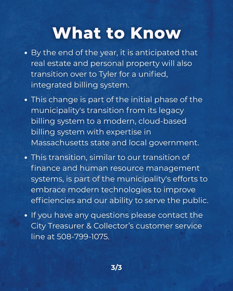 TweetWorcester's tweet photo. Please be advised that as of 8 a.m. on Monday, June 1, you can expect to see updates to the municipality's payment platforms, including new invoice designs and online capabilities.

Learn more: https://t.co/tUIwcQNPd7 https://t.co/PtEAbdPrFW