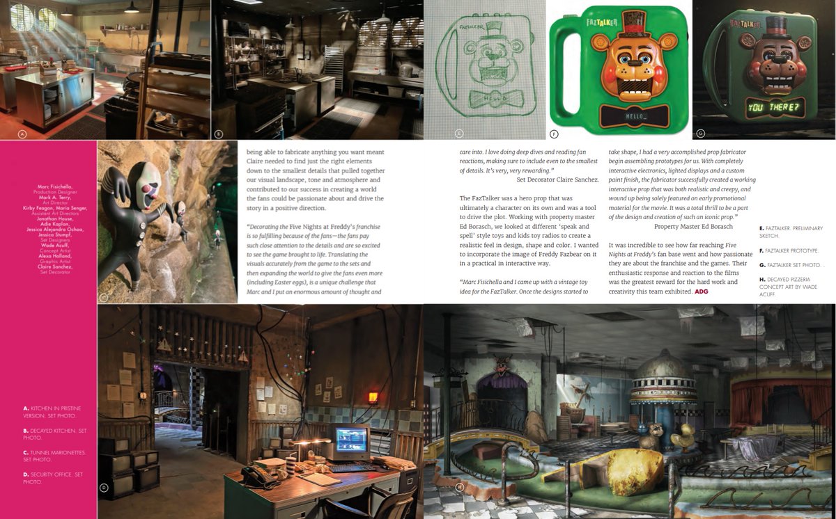 JonnyBlox's tweet photo. New behind-the-scenes of ‘FIVE NIGHTS AT FREDDY'S 2’ featuring interviews from the crew!

The article details the production of the film's sets and props, featuring concept art and development prototypes 👀

(Via: Art Directors Guild)
#fnaf #fivenightsatfreddys https://t.co/ySwnCmVQMh