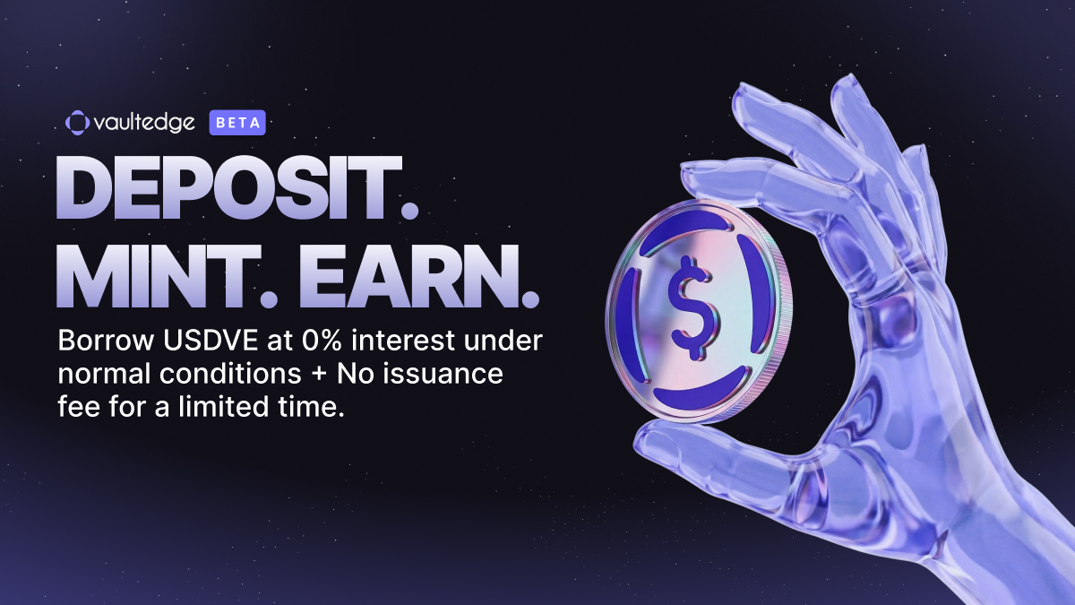 VaultedgeFi's tweet photo. Deposit. Mint. Earn.
Three actions. Maximum capital efficiency.
→ Deposit productive collateral
→ Mint USDVE at 0% interest under normal conditions
→ Earn on your collateral while you borrow

This is the Full Loop. This is Vaultedge.
Stay ahead → https://t.co/UE7nemRkOP https://t.co/y4xhrpfzqS