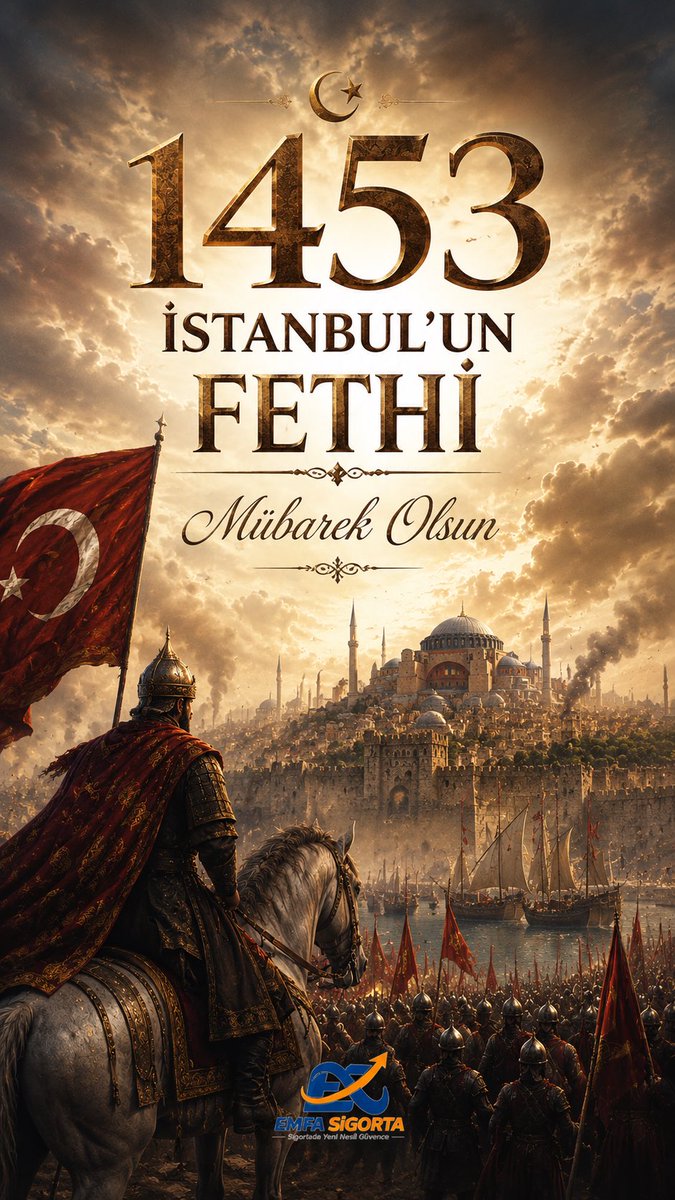 AbdulCat's tweet photo. Bir çağı kapatıp yeni bir çağı başlatan İstanbul’un Fethi’nin 573. yılı kutlu olsun.
Tarihin akışını değiştiren bu büyük zaferi saygı ve gururla anıyoruz. https://t.co/mGWcAzlWTx