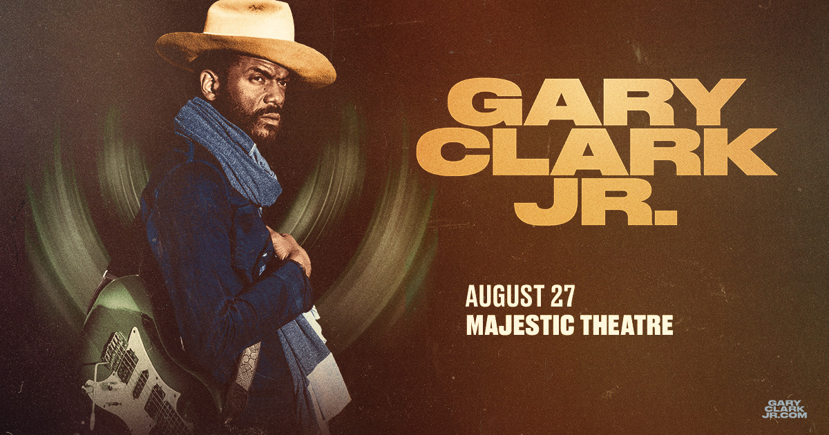 LiveNationDFW's tweet photo. JUST ANNOUNCED: Gary Clark Jr. live on August 27th at Majestic Theatre! Get your tickets this Friday, June 5th at 10am!

More info ➡️ https://t.co/COrsIsqQSK https://t.co/8WARcoTsQG