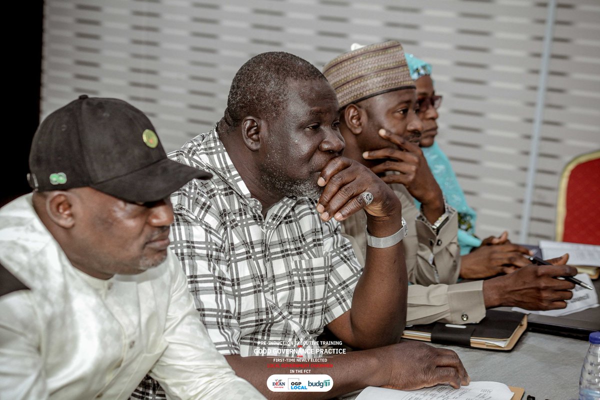 Jtaiye74's tweet photo. Proud to have facilitated the participation of the 4 newly elected FCT Area Council Chairmen and their Vice Chairmen at the 2-Day Pre-Induction Executive Training on Good Governance organized by DEAN Initiative. It's encouraging to see their commitment to learning and leading. https://t.co/9GAy83KAbO
