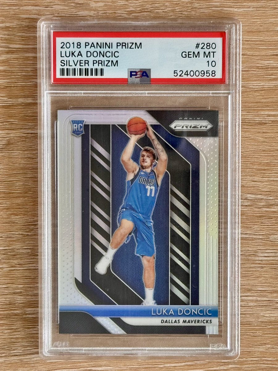 bigapplehobby's tweet photo. Heading on vacay and need some fast cash! Luka silver Prizm rc available. 
Avg last 3 auctions is 1613. 
Take for 1500 ppff and I’ll ship immediately! https://t.co/oCOfP1ZuGR