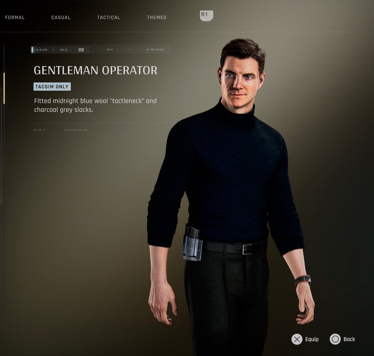 Jbandos's tweet photo. It’s important to me that the 007 First Light devs call these outfits “tactlenecks” https://t.co/kMbT5udmcF