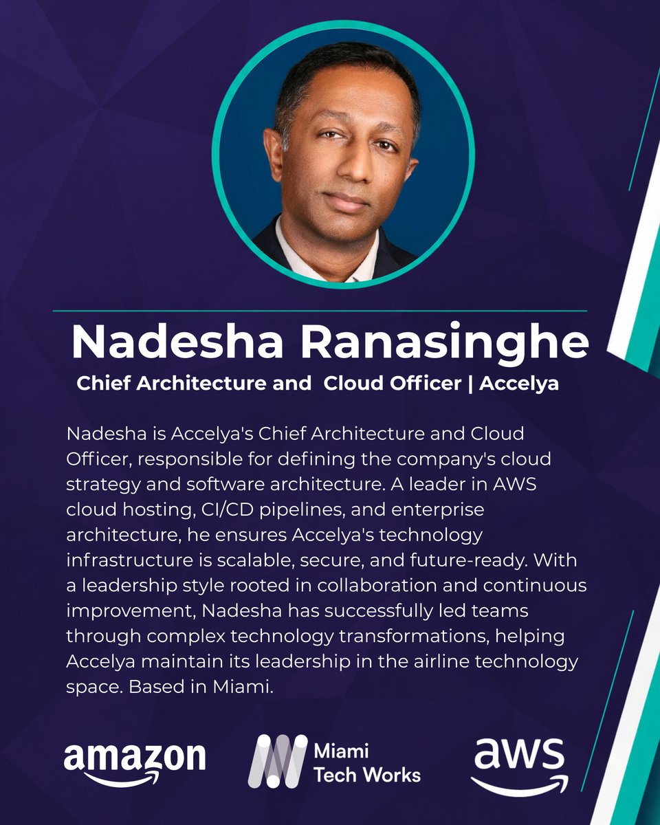 WorksMiami's tweet photo. What are South Florida employers hiring for?  

Hear it from: 🏗️ 
Nadesha Ranasinghe
Chief Architecture &amp; Cloud Officer @Accelya 

🏠 Lee Slezak
SVP Data &amp; AI @Lennar  

In-demand roles, must-have skills &amp; how AI is reshaping hiring.  

Spots limited  https://t.co/l7EgMquHsl https://t.co/ogAKxNneby