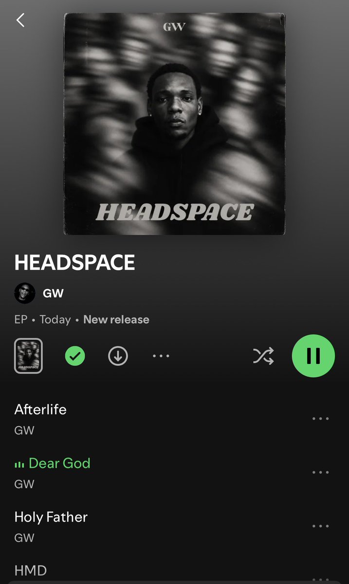 promanvibes's tweet photo. In 2 years people will screenshot this tweet and say they were here early.

This is one of the best debut EPs I’ve heard from a Nigerian artist in a long time.

No hype. No industry machine.
Just raw talent.

“HEADSPACE” by GW. https://t.co/fSt22HxQIV