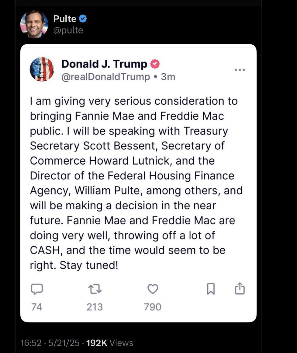 devlin0326's tweet photo. Last year this time we all had our hopes up after this tweet from our president. I guess we have different opinions about what “near future” means 😅 $FNMA https://t.co/0wPNzX7zgf