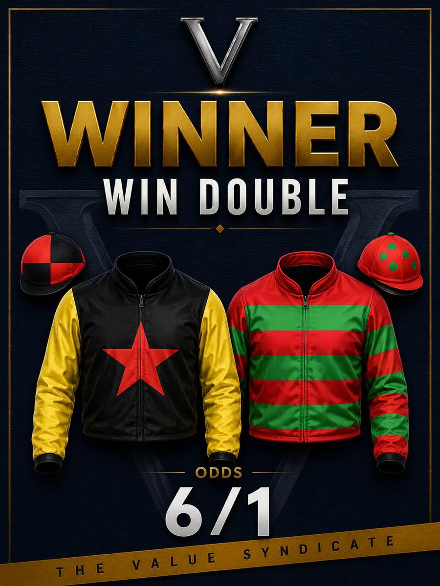 SyndicateValue's tweet photo. ONE DAY IN MAY - WINNER 🥇
POETIC TWIST - WINNER 🥇
WIN DOUBLE - 6/1 WINNER 🥇🥇 https://t.co/KD45hKH7kR