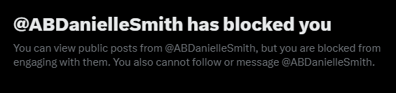 Isuckatpicking's tweet photo. Cry me a river David.  Danielle Smith can't take a single bit of criticism.  She blocked me years ago for posting a meme.  She's softer than baby shit. https://t.co/sPJZHKzuKV