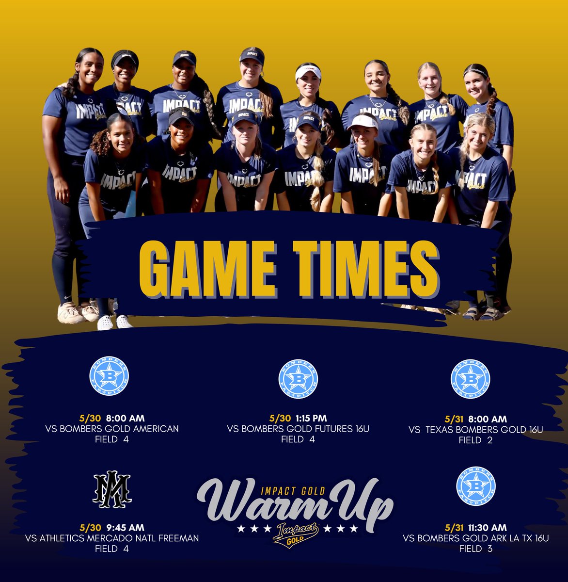 Jazz16u's tweet photo. This weekend’s warm up schedule… We can’t wait to kick the dust vs other teams!! #igjazz16u #trustOURprocess #goldblooded https://t.co/Q8YIknGyzb