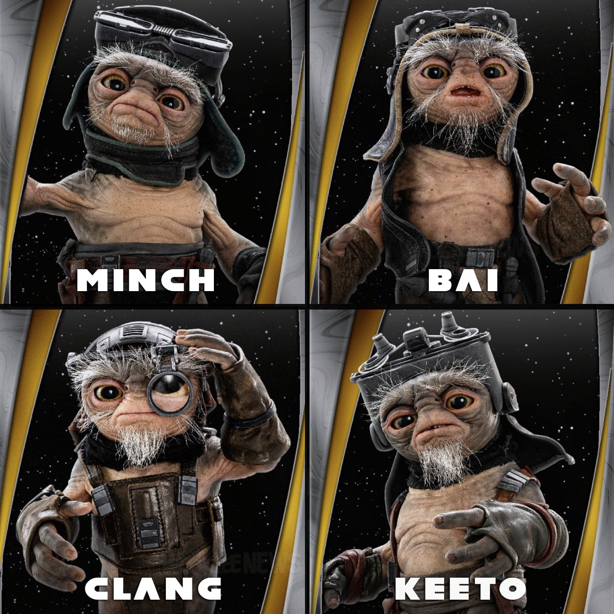 WookieeNews's tweet photo. Minch, Bai, Clang y Keeto. Cuatro valientes anzellanos de tan solo 25 cm de altura que no necesitan ser altos, fuertes y poderosos para convertirse en unos auténticos héroes 🫡 https://t.co/ihg7uylUc3