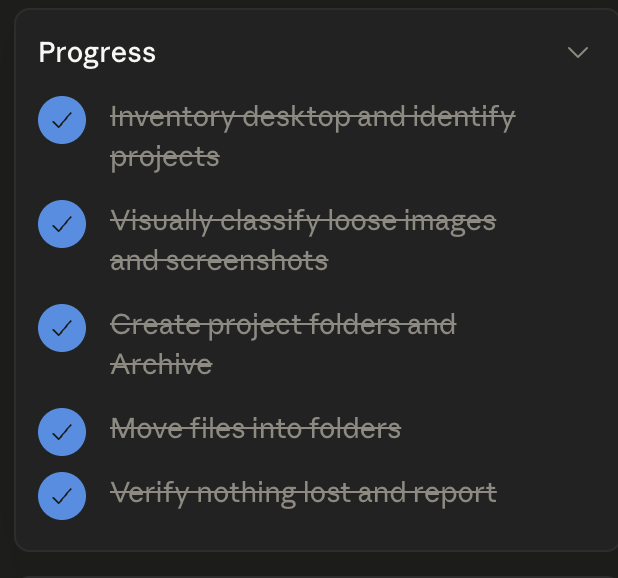rendererr's tweet photo. Great Cowork use case for autists: Clean/organize your desktop.

Just getting 90% of it sorted into folders takes away the burden of looking at the whole mess

Any extra screenshots or files go to an archive folder for you to check before deleting

Before &amp; after: https://t.co/Y6NTQpwekA